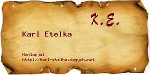 Karl Etelka névjegykártya